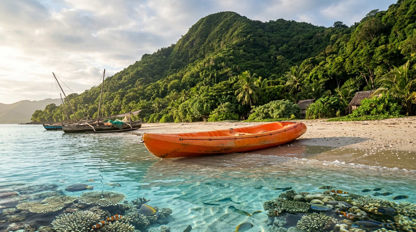 Kayak sur le lagon de Nosy Komba — Makako Lodge